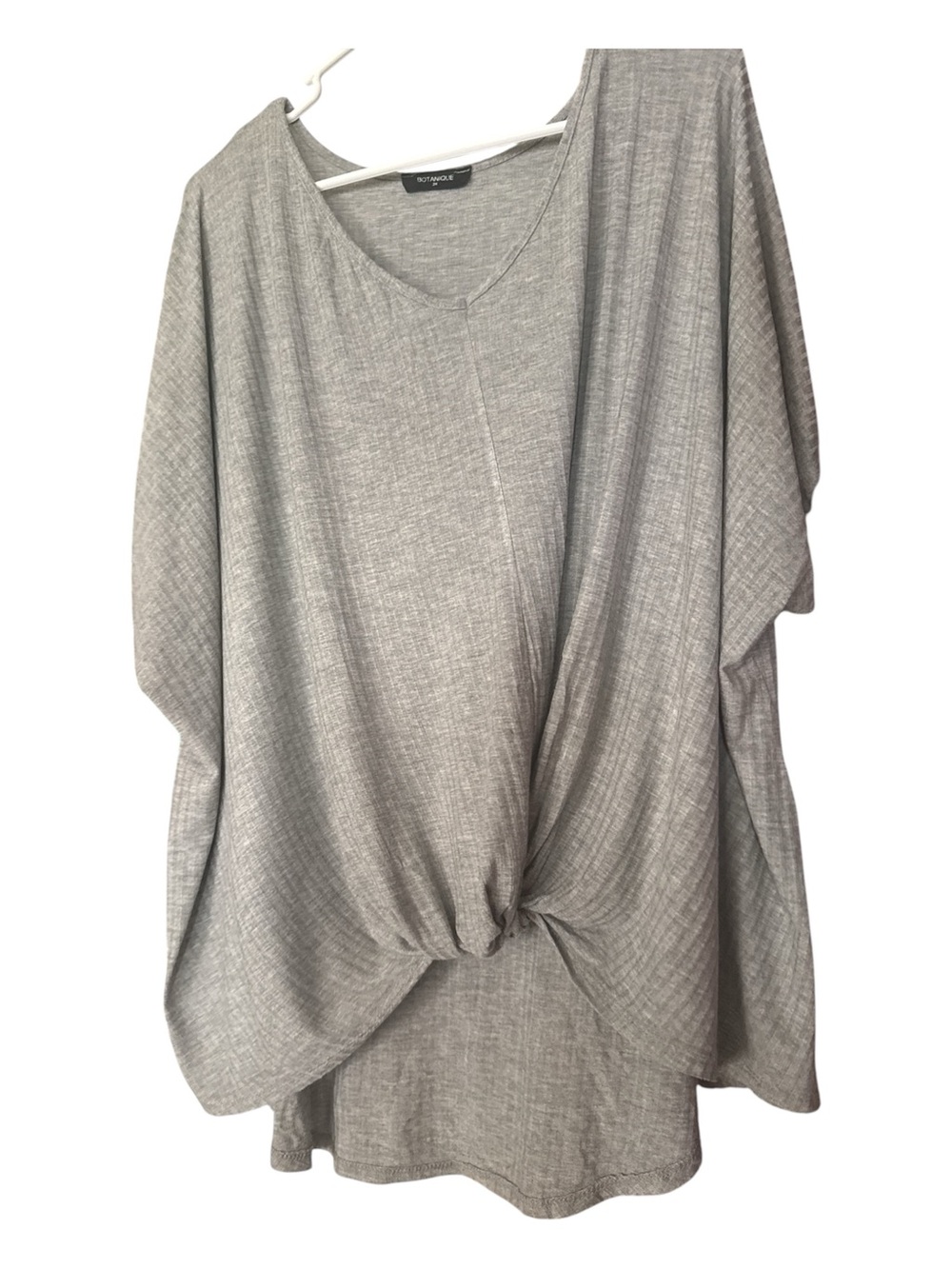 Bontanique  Light Gray Twist-Front Tunic Top size 2X